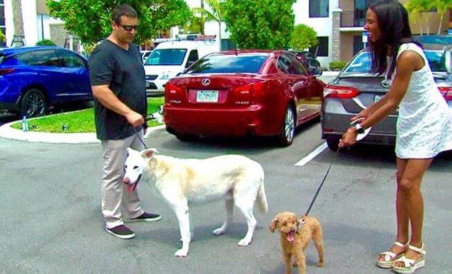 Linnie Supall with her dog and a friend.